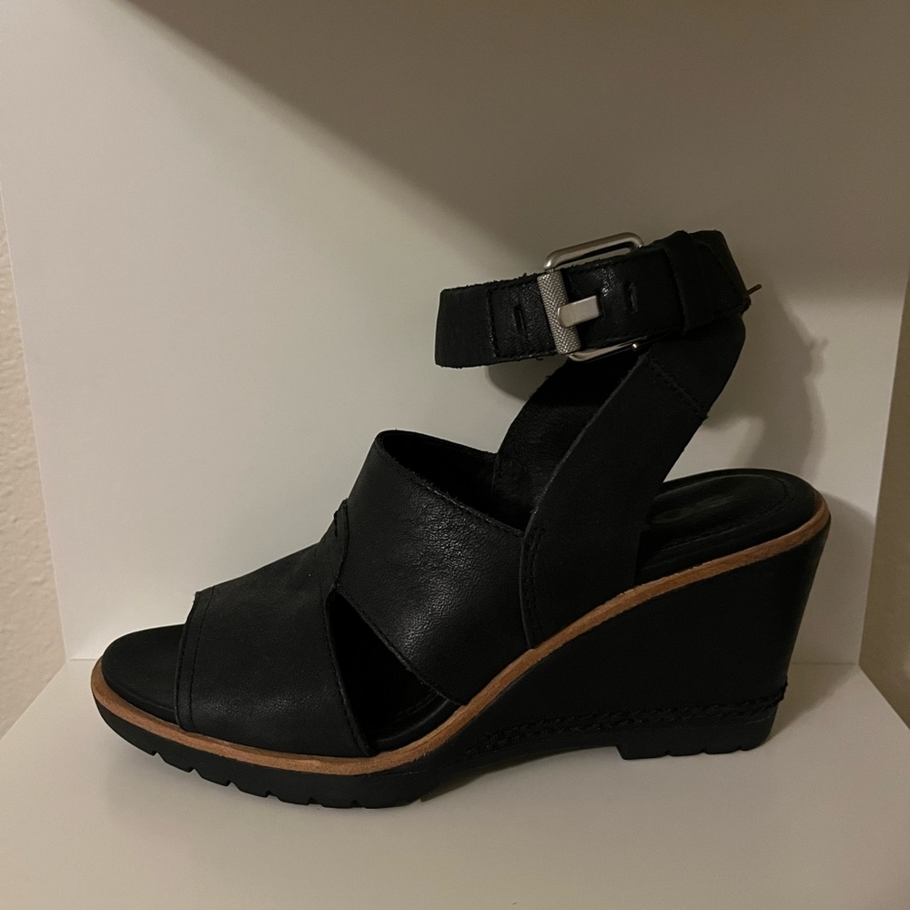 Sorel Black Wedges